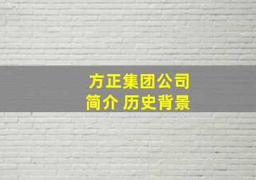 方正集团公司简介 历史背景